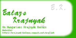 balazs krajnyak business card